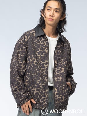 WOODENDOLL (ウッディンドール) レオパード柄 衿切替 フルジップ ジャケット JK24AW101
