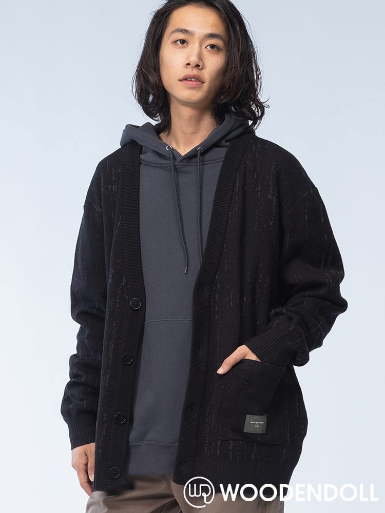 WOODENDOLL (ウッディンドール) 総柄 ポケット付き Vネック ニットカーディガン KG24AW115 rgc_knit
