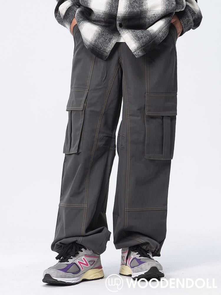 WOODENDOLL (ウッディンドール) ストレッチ 配色ステッチ カーゴパンツ PT24AW81