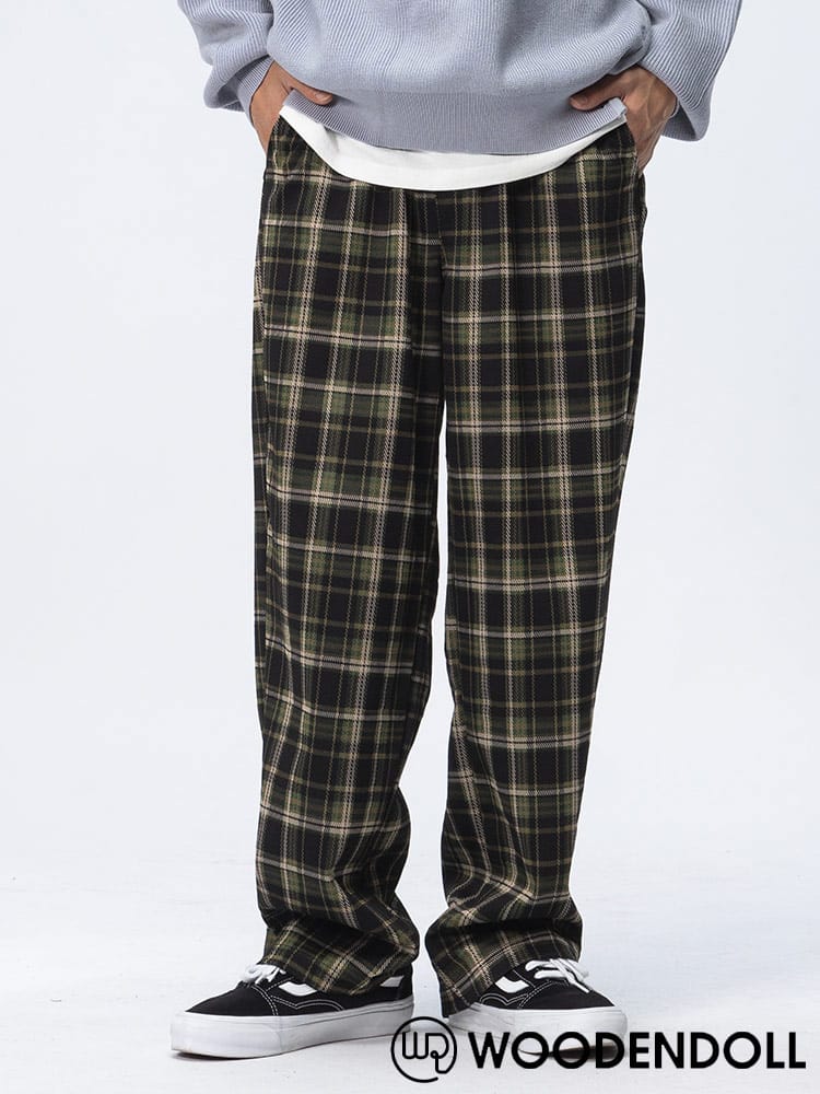 WOODENDOLL (ウッディンドール) チェック柄 ウエストコード ワイドパンツ PT24AW87
