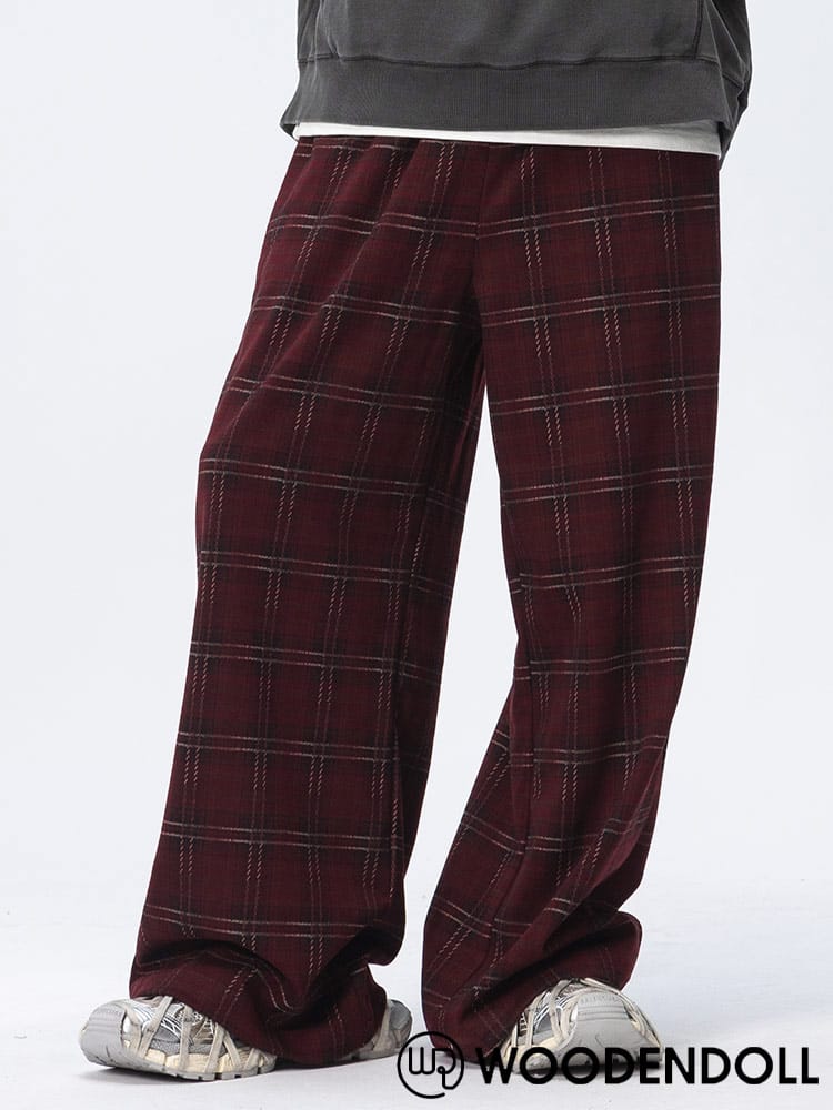 WOODENDOLL (ウッディンドール) ストレッチ チェック柄 ワイドパンツ PT24AW88
