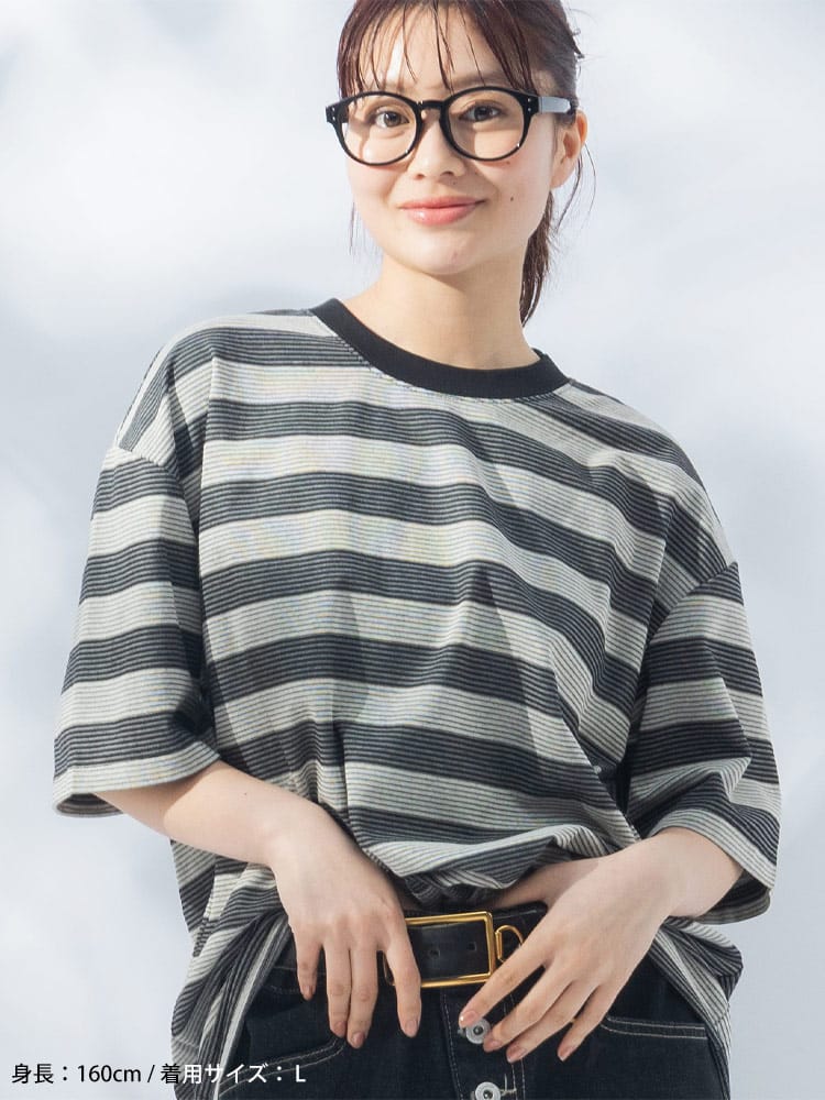WOODENDOLL (ウッディンドール) ボーダー柄 クルーネック 半袖 Tシャツ