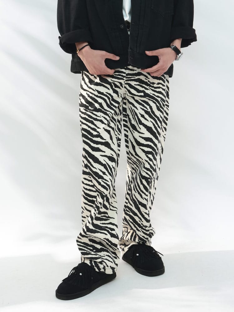 WOODENDOLL (ウッディンドール) ゼブラ総柄 ジップフライ 立体 パンツ