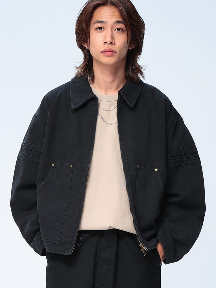 WOODENDOLL (ウッディンドール) ダメージ フルジップ ダックジャケット ブルゾン