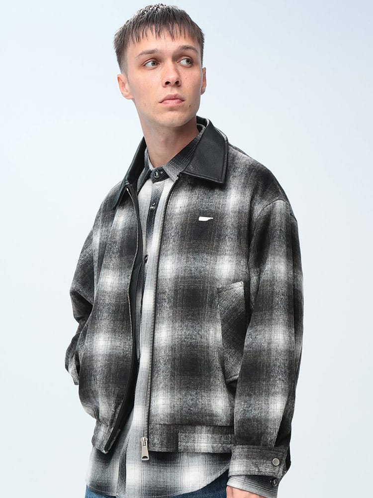 WOODENDOLL (ウッディンドール) 起毛 オンブレチェック フルジップ ブルゾン AWmust-have