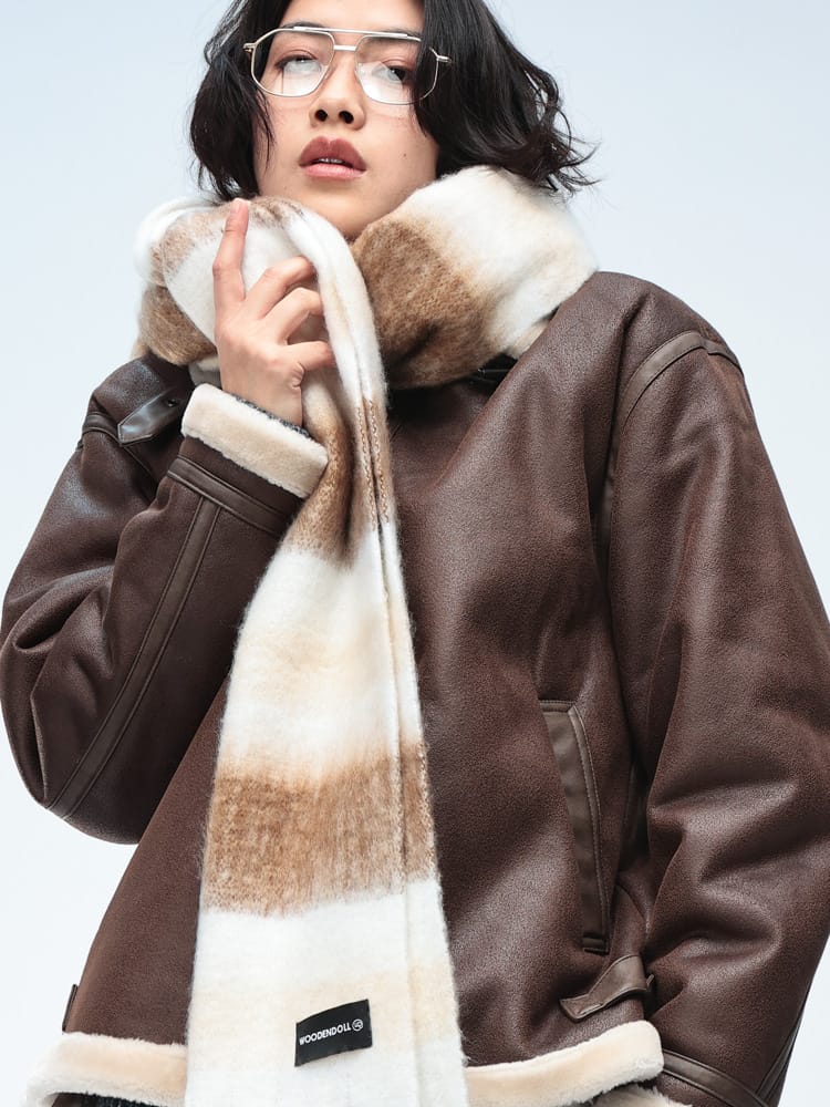 WOODENDOLL (ウッディンドール) シャギー マルチカラー マフラー WD25AW030