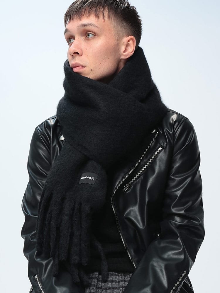 WOODENDOLL (ウッディンドール) 無地 シャギー マフラー メンズ レディース ユニセックス マフラー 大判マフラー 防寒 もこもこ 秋 冬