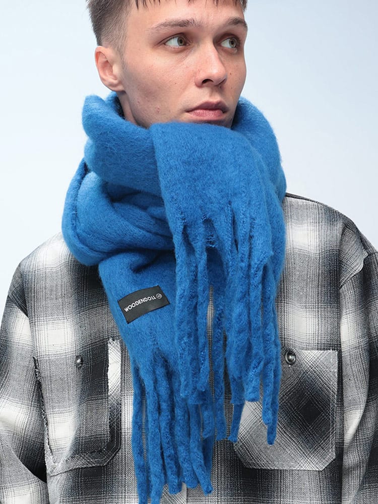 WOODENDOLL (ウッディンドール) 無地 シャギー マフラー メンズ レディース ユニセックス マフラー 大判マフラー 防寒 もこもこ 秋 冬