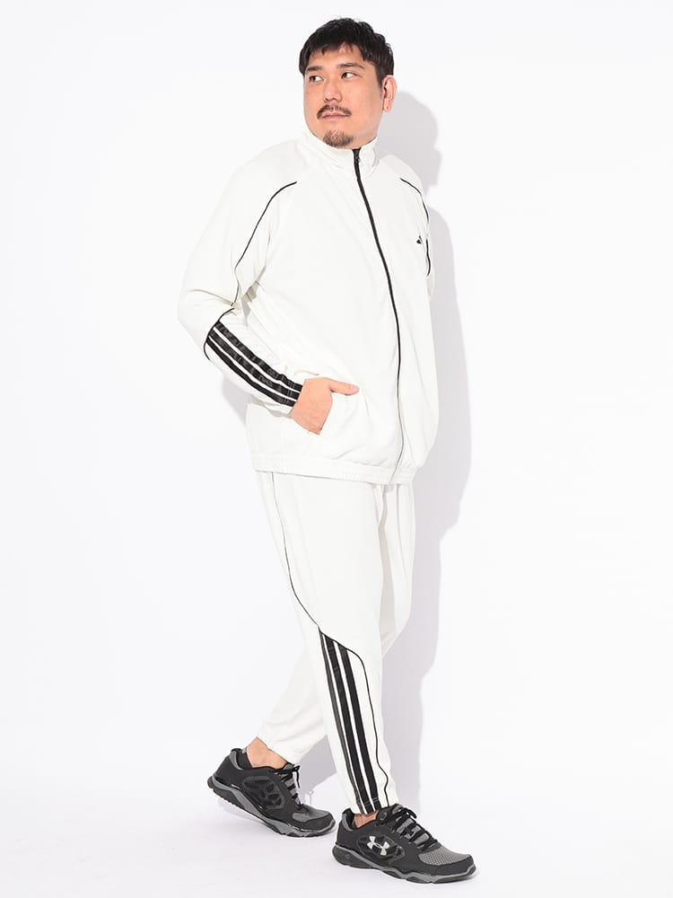 セットアップ 大きいサイズ メンズ ジャージ トラックスーツ ストライプス 上下セット キングサイズ トップス スウェット トレーナー スポーツ