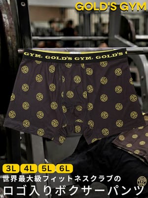 ボクサーパンツ メンズ 大きいサイズ 総柄ロゴ 前開き ボクサー GOLD'S GYM (ゴールドジム)