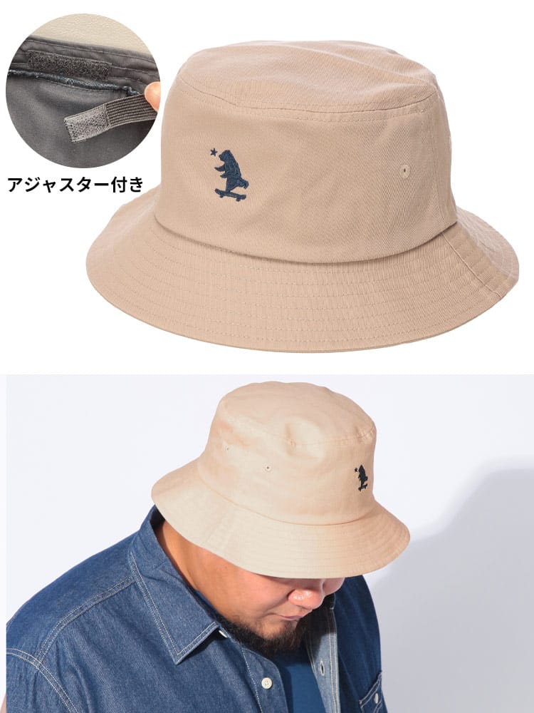 バケットハット ベア刺繍 ハット 帽子  大きいサイズ メンズ