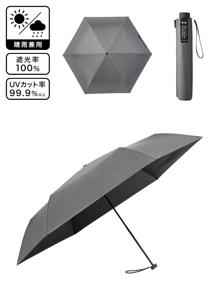 【WEB限定価格】晴雨兼用 折りたたみ傘 ワイドライト 遮光 ミニ65  大きいサイズ メンズ