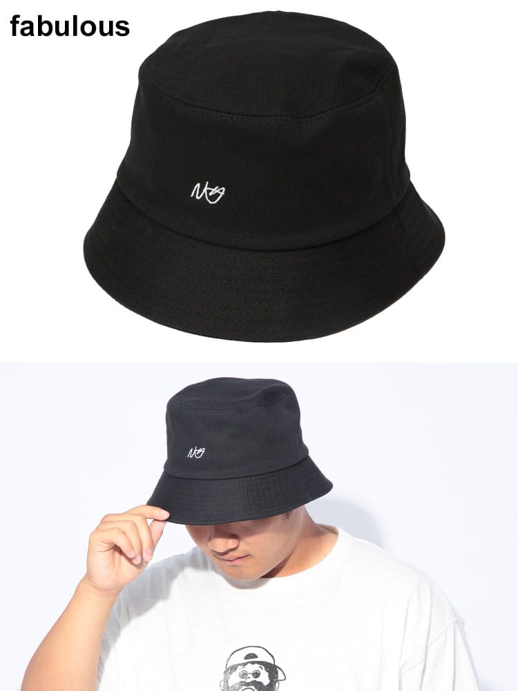 バケットハット コットン ワンポイント  帽子 ハット シンプル 日よけ ツバ付き 大きいサイズ メンズ