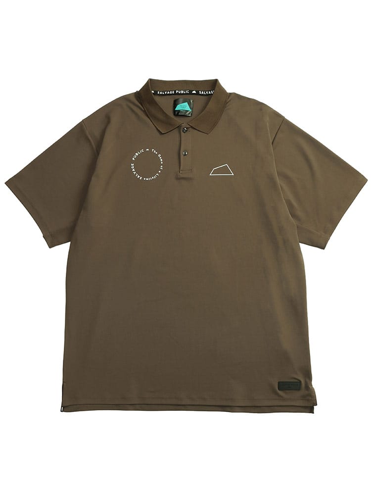 【完全別注 L LL】SALVAGE PUBLIC Kolepa 半袖 ポロシャツ スムース サークルロゴ  Smooth Polo S/S L-LL ゴルフ トップス  ハワイ 機能性 大きいサイズ メンズ