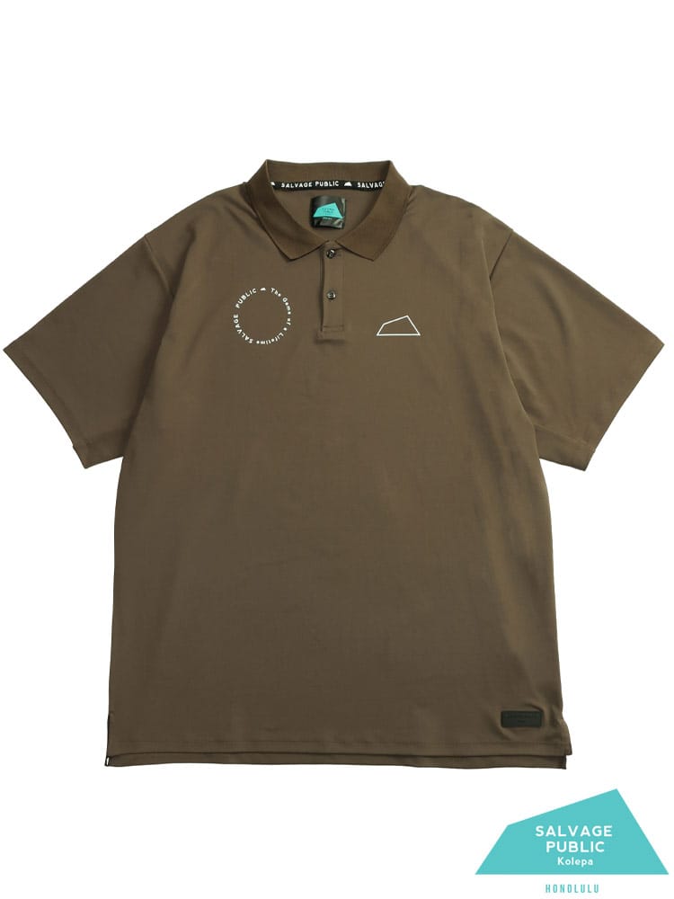 【完全別注 3L 4L 5L 6L】SALVAGE PUBLIC Kolepa 半袖 ポロシャツ スムース サークルロゴ  Smooth Polo S/S 3L-6L ゴルフ トップス  ハワイ 機能性 大きいサイズ メンズ