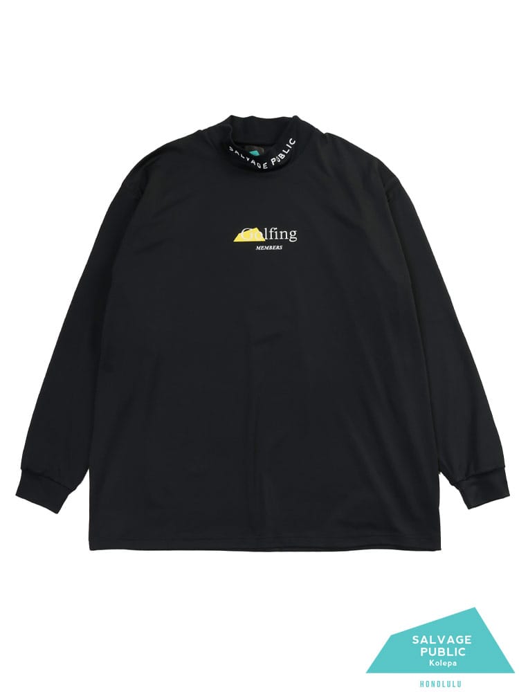 【完全別注 3L 4L 5L 6L】SALVAGE PUBLIC Kolepa 長袖 Tシャツ バックプリントサーフ モックネック 長袖 Tシャツ Surf Mockneck L/S 3L-6L ゴルフ トップス ハワイ 機能性 大きいサイズ メンズ