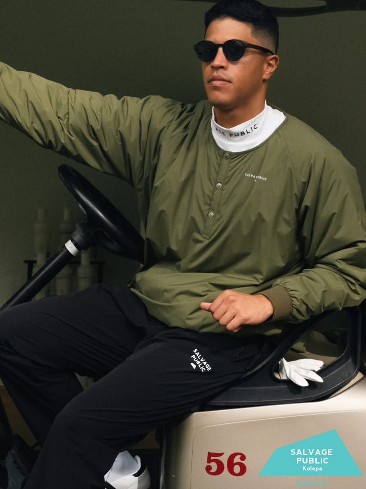 中綿ジャケット GOLF ハーフボタン クルーネック L-LL メンズ 男性 トップス プルオーバー ゴルフ スポーツ 秋 冬 大きいサイズ メンズ