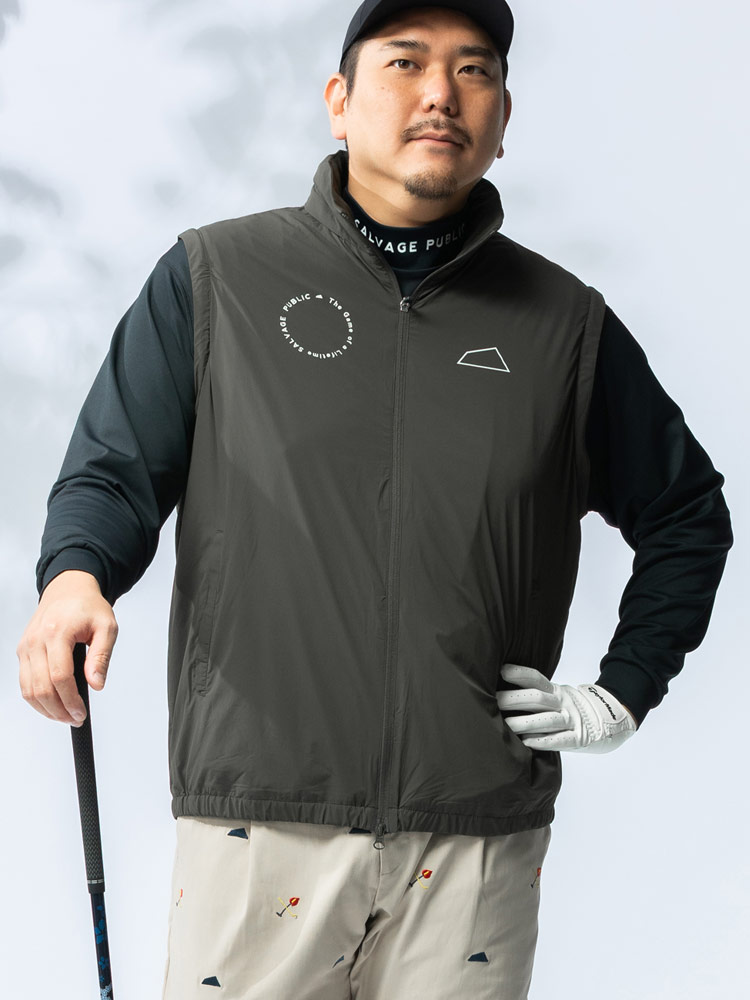 ブルゾン GOLF 袖着脱 フード収納 フルジップ L-LL メンズ 男性