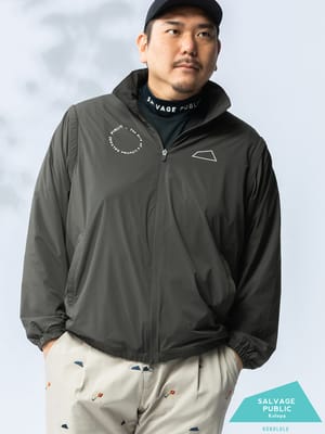 ブルゾン GOLF 袖着脱 フード収納 フルジップ 3L-6L アウター パーカー ゴルフ スポーツ ベスト 大きいサイズ メンズ