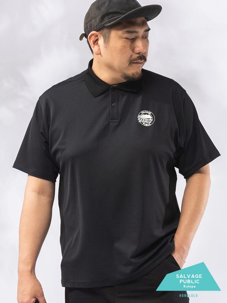 ポロシャツ 半袖 メンズ 大きいサイズ バックプリント スムース カットソー トップス ゴルフ スポーツ シャツ 春 夏