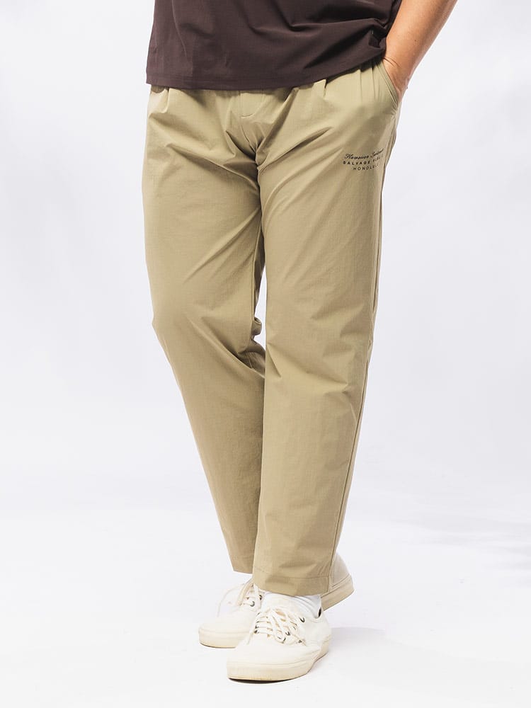 ナイロン ゴルフパンツ メンズ 大きいサイズ 4Way ストレッチ ナイロン ロゴプリント ワンタック トラウザー ボトムス ゴルフ スポーツ ロングパンツ ワッペン 3L-6L 秋 冬 SPSA171