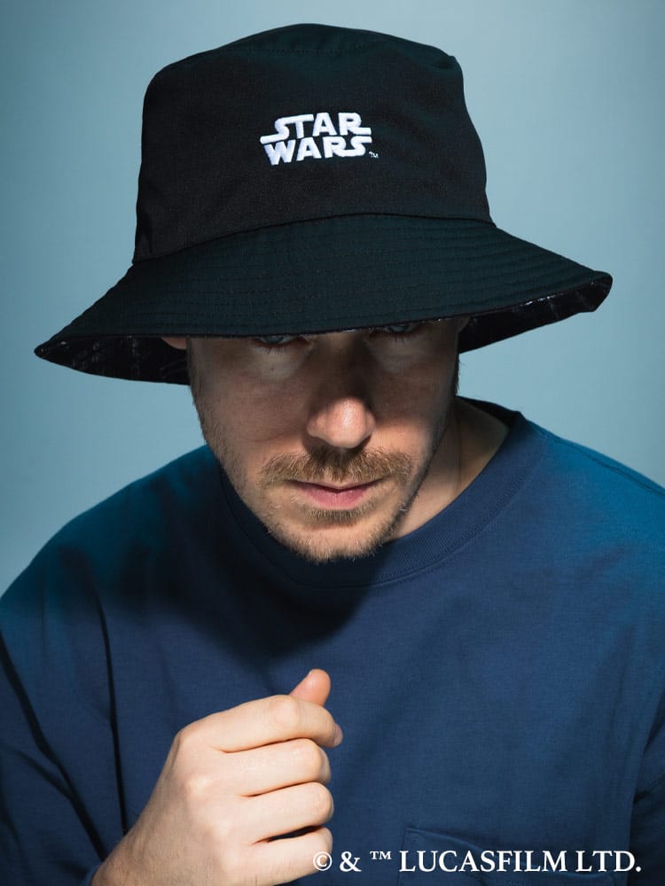 『STAR WARS/スター・ウォーズ』ハット 「ミレニアム・ファルコン」「Xウイング･スターファイター」機体デザインプリント リバーシブル / サカゼン80周年記念 オリジナルデザイン