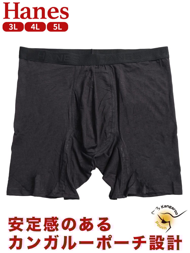 ボクサーパンツ メンズ 大きいサイズ 抗菌防臭 レーヨンブレンド 前開き パンツ Hanes ヘインズ