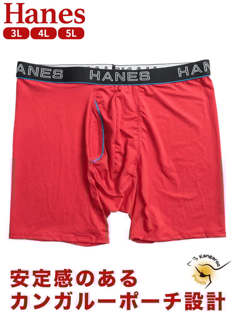 ボクサーパンツ メンズ 大きいサイズ 抗菌防臭 吸汗速乾 メッシュ 前開き パンツ Hanes ヘインズ