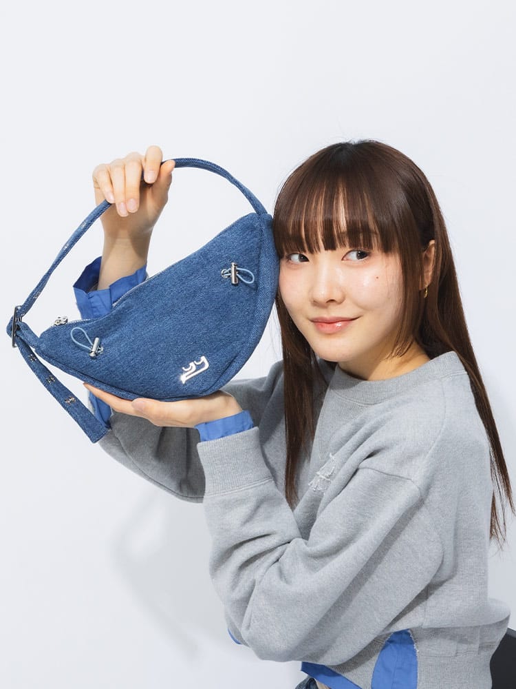 YIE YIE (イエイエ) デニム メタルロゴ ジップ ハンドバッグ SASHA YIE17BB16 レディース