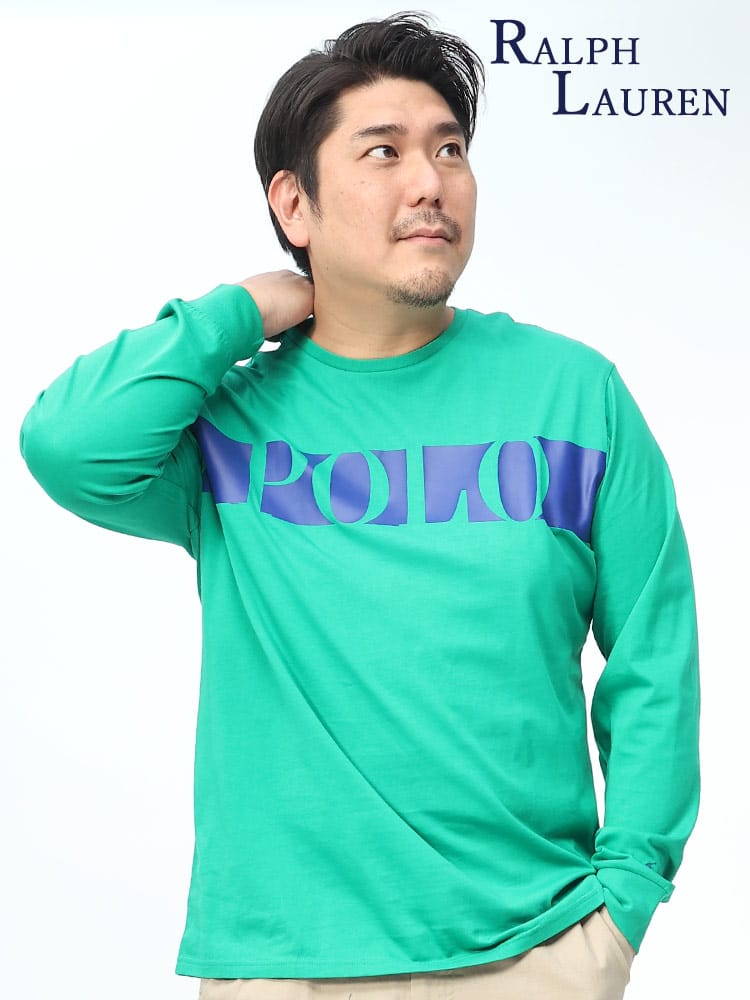 BIGロゴ クルーネック 長袖 Tシャツ (POLO RALPH LAUREN) ポロ ラルフローレン 大きいサイズ メンズ