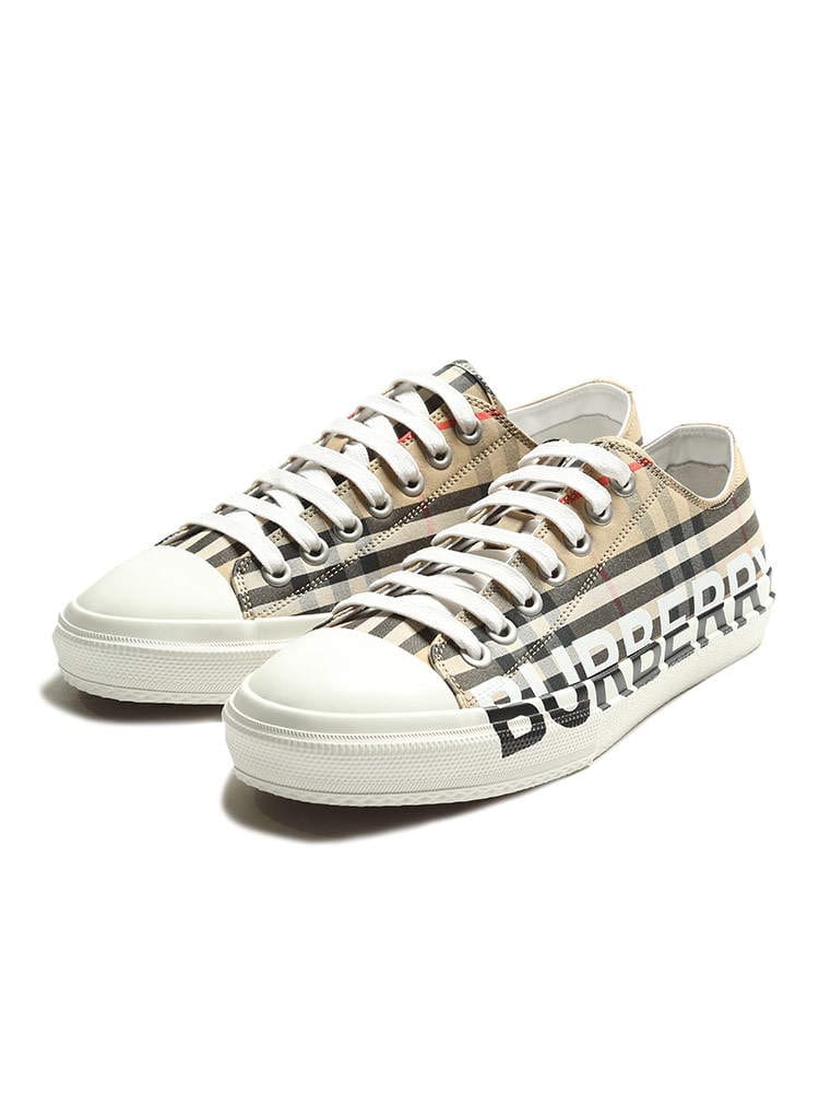 BURBERRY (バーバリー) ヴィンテージチェック ロゴプリント ローカットスニーカー BB8024149