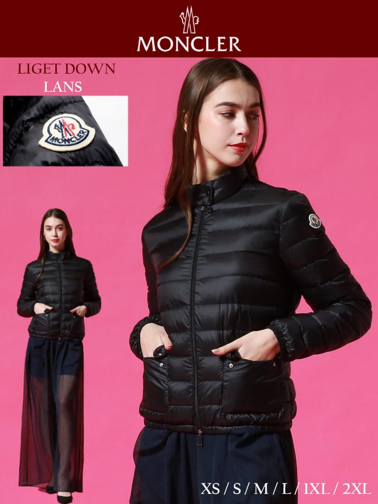 MONCLER (モンクレール) ナイロン スタンド ダブルジップ ダウンジャケット LANS BLACK MCLLANS1