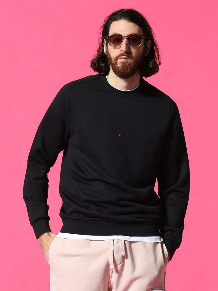 STONE ISLAND (ストーンアイランド) ワンポイント バックロゴ クルーネック シャツ SI7415657X2 メンズ スウェット