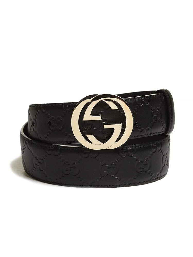 GUCCI (グッチ) エンボス レザー GGバックル ベルト GCL370543CWC1G