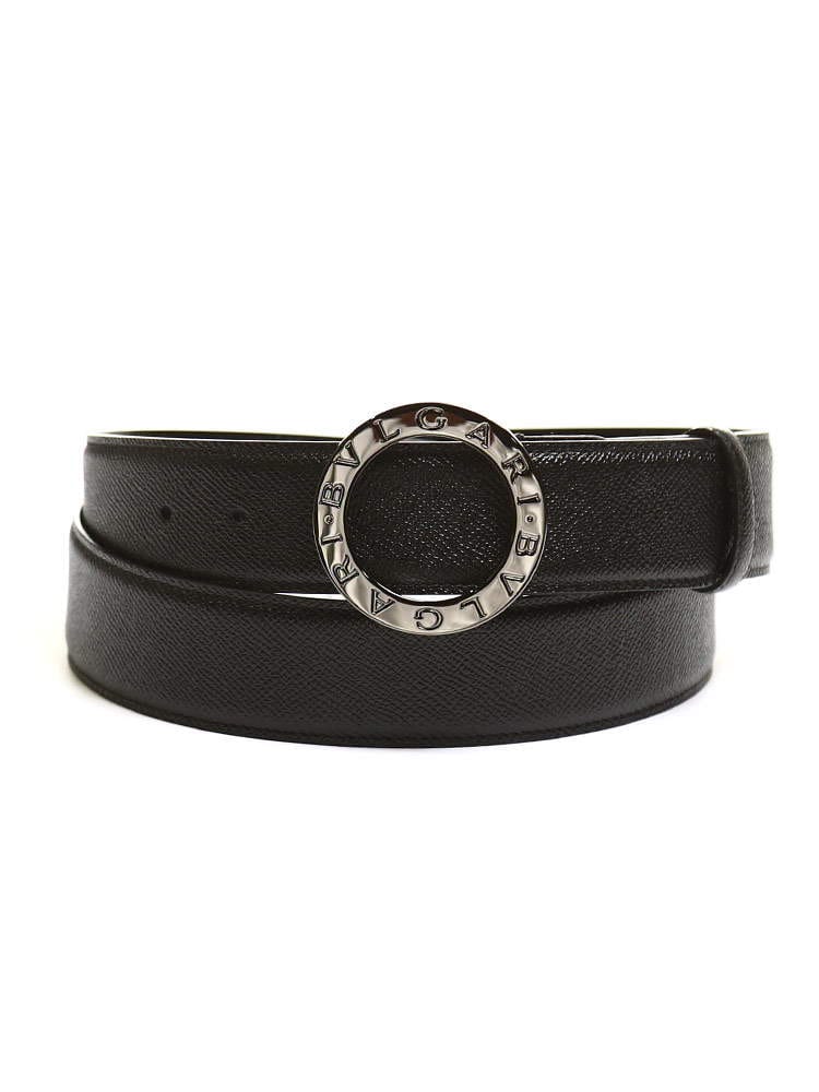 BVLGARI (ブルガリ) レザー ラウンドバックル ベルト BLG38955