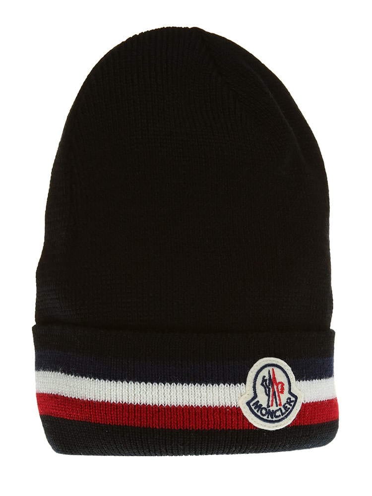 モンクレール MONCLER ウール トリコロール ロゴ ワッペン ニットキャップ ブランド メンズ レディース 帽子 ニット帽 ビーニー MC3B00028A9575