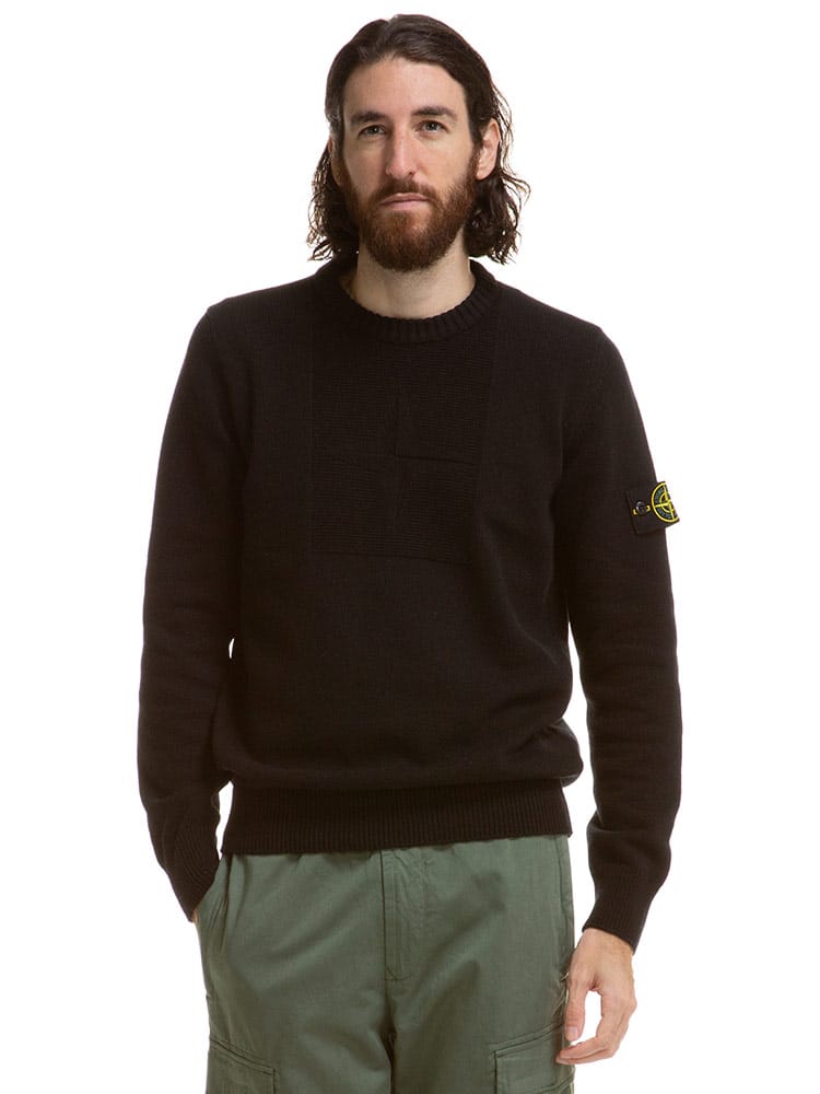 STONE ISLAND (ストーンアイランド) フロントロゴ クルーネック ニット SI7515503A7