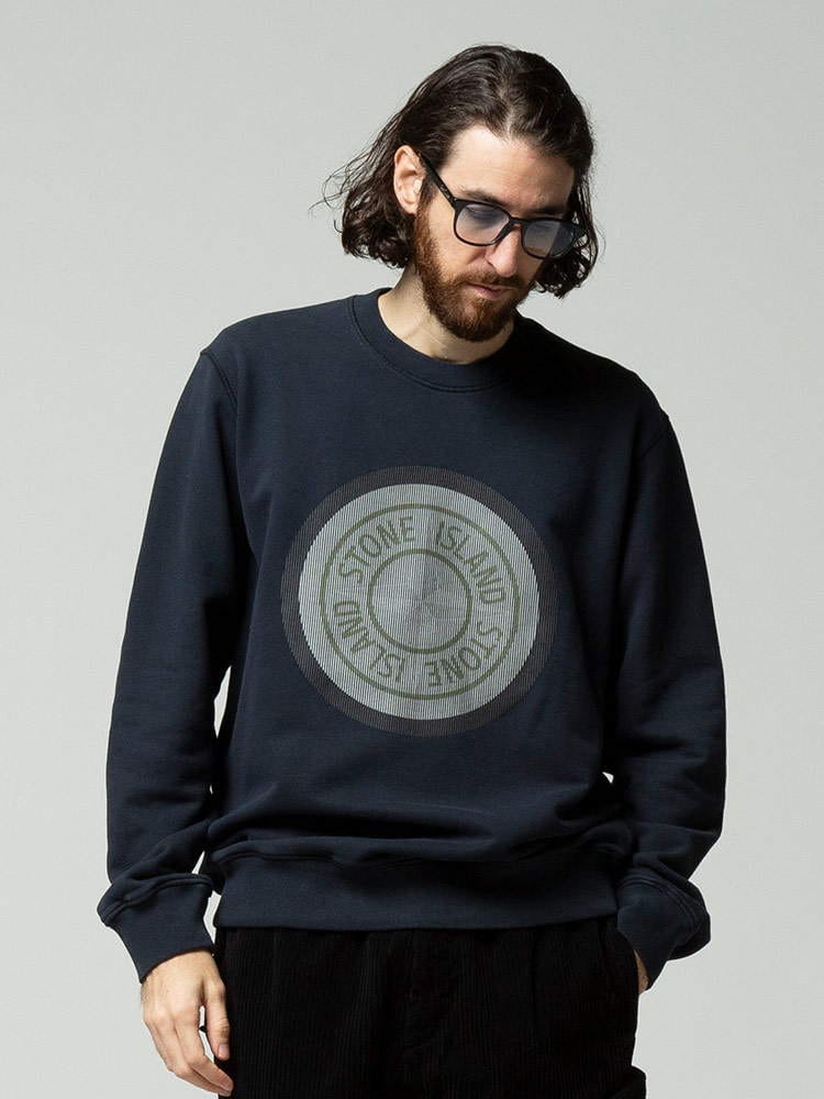 STONE ISLAND ストーンアイランド サークルロゴ クルーネック スウェット トレーナー ブランド メンズ トップス プルオーバー SI751563086