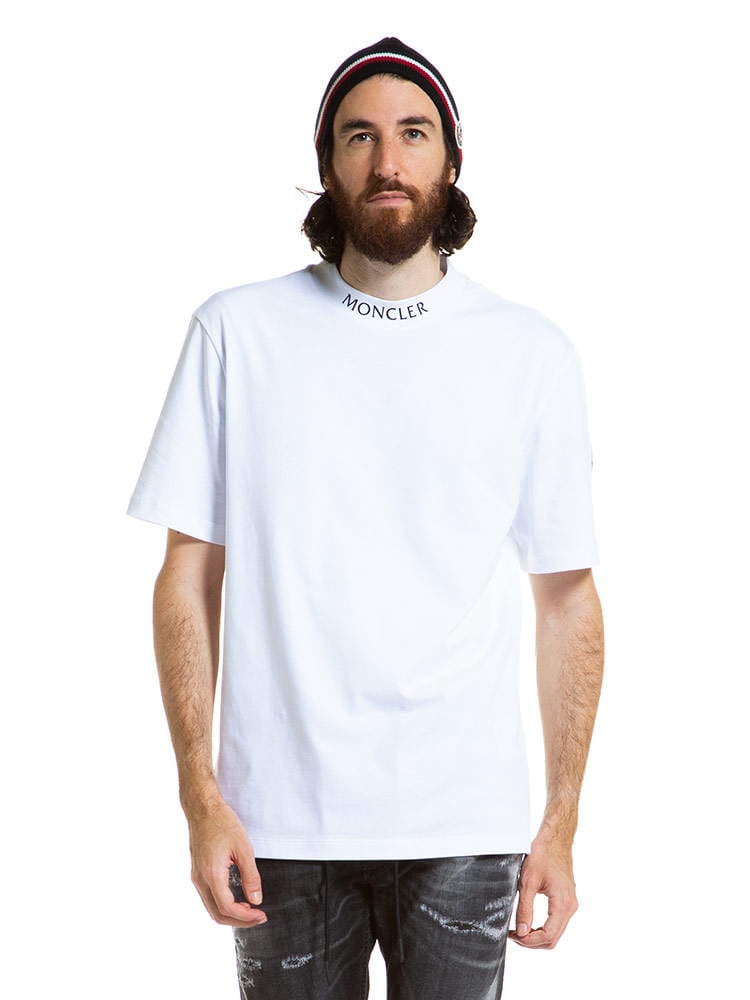 モンクレール MONCLER ネック ロゴ プリント 半袖 Tシャツ ブランド メンズ トップス シャツ MC8C000258390T