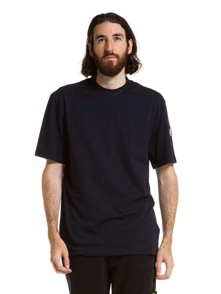 モンクレール MONCLER ネック ロゴ プリント 半袖 Tシャツ ブランド メンズ トップス シャツ MC8C000258390T