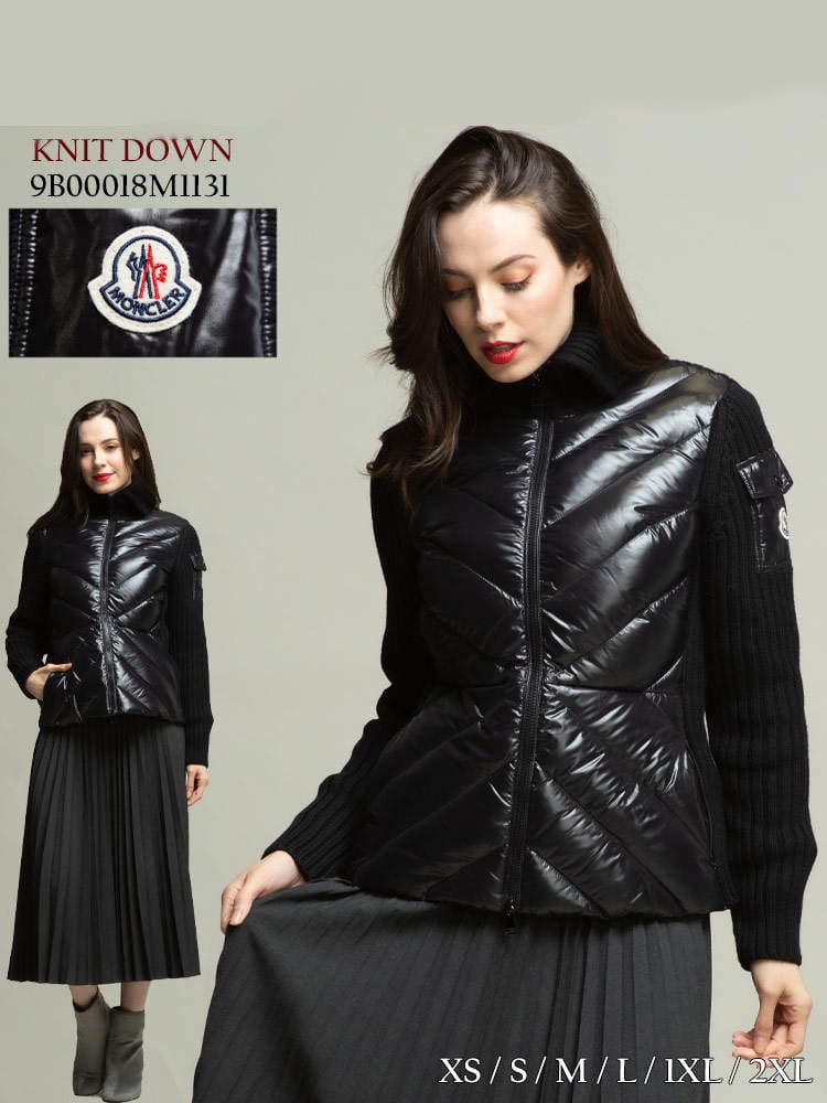 MONCLER モンクレール リブニット ダウンジャケット スタンドカラー ブランド レディース アウター ジャケット ブルゾン ダウン MCL9B00018M1131