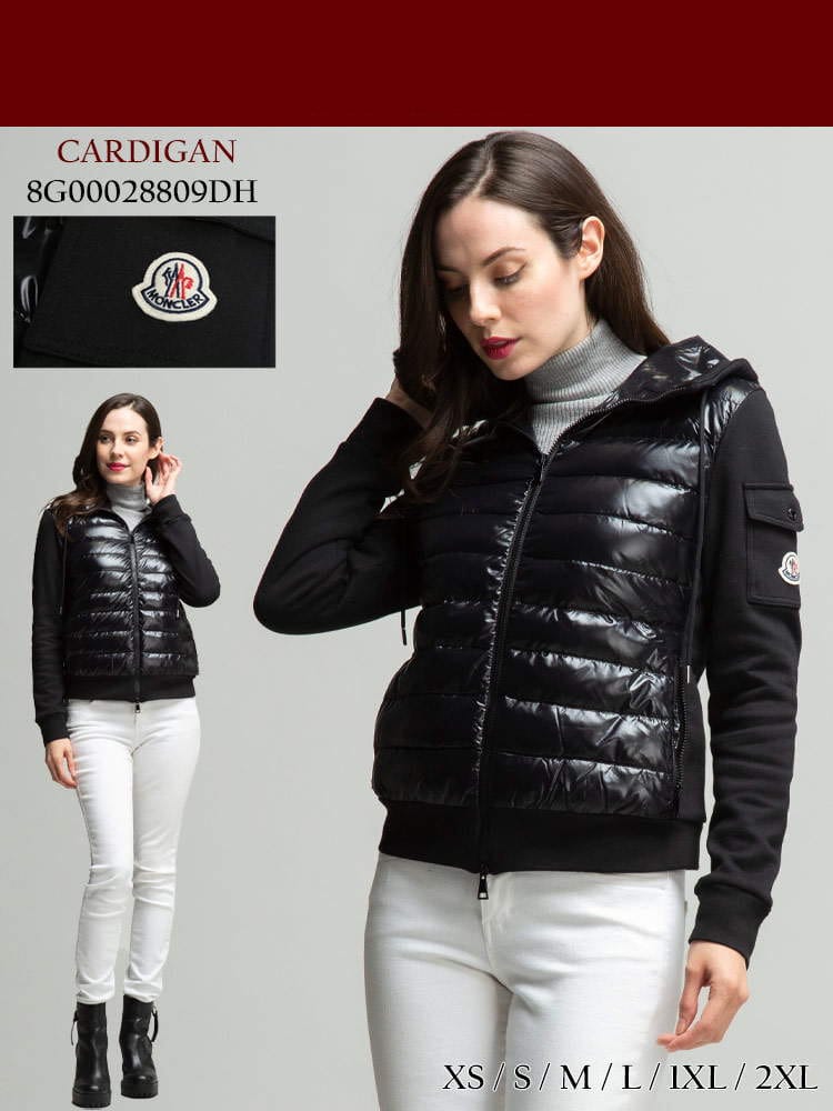 MONCLER モンクレール コンビ切り替え ダウン スウェット パーカー  レディース ブルゾン  MCL8G00028809DH