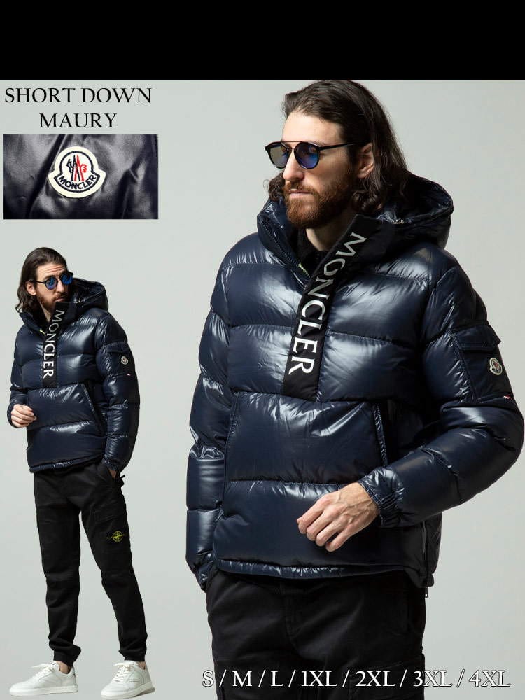 MONCLER (モンクレール) ロゴプリント フード アノラック ダウンジャケット Maury MCMAURY1