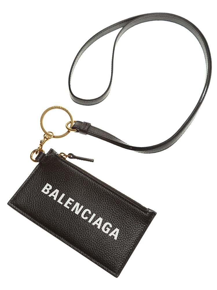 BALENCIAGA (バレンシアガ) キーリング付きキャッシュ ロゴプリント カードケース BCL594548
