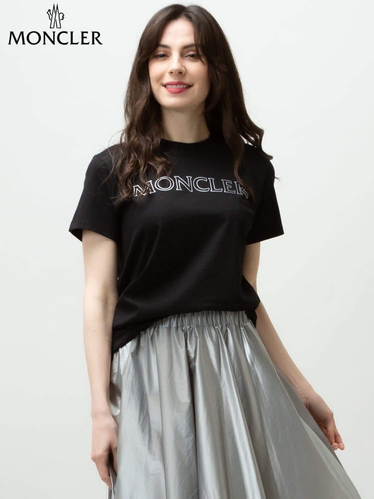 MONCLER モンクレール レディース 半袖 Tシャツ ロゴT ロゴ プリント クルーネック ブランド カットソー プリントT MCL8C00013829FB