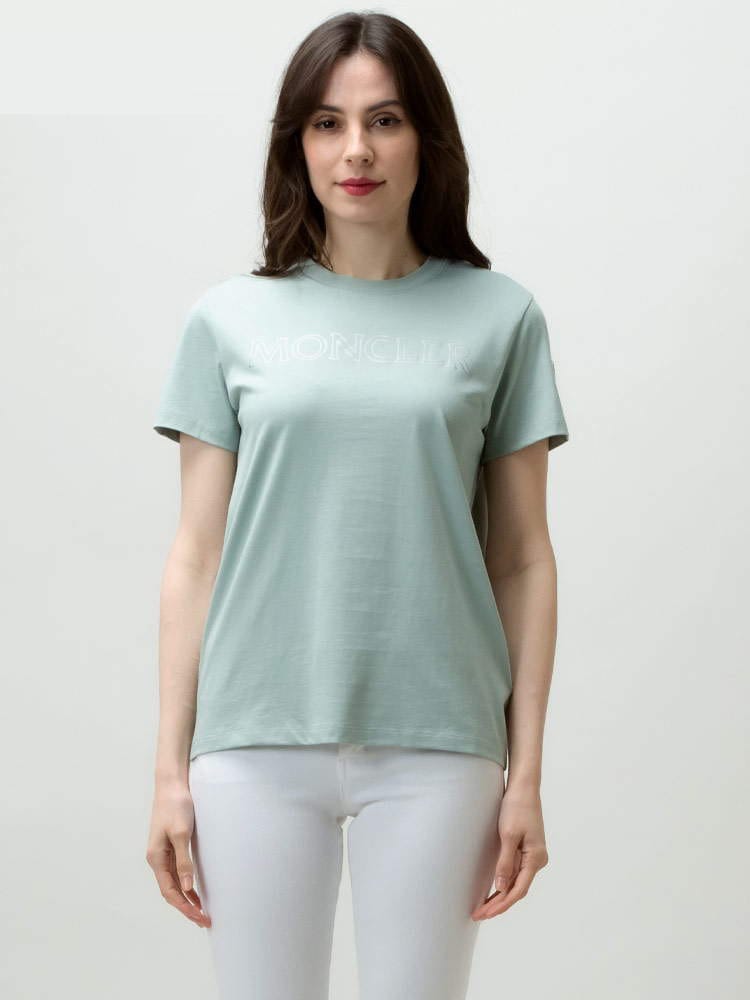 MONCLER モンクレール レディース 半袖 Tシャツ ロゴT ロゴ プリント クルーネック ブランド カットソー プリントT MCL8C00013829FB