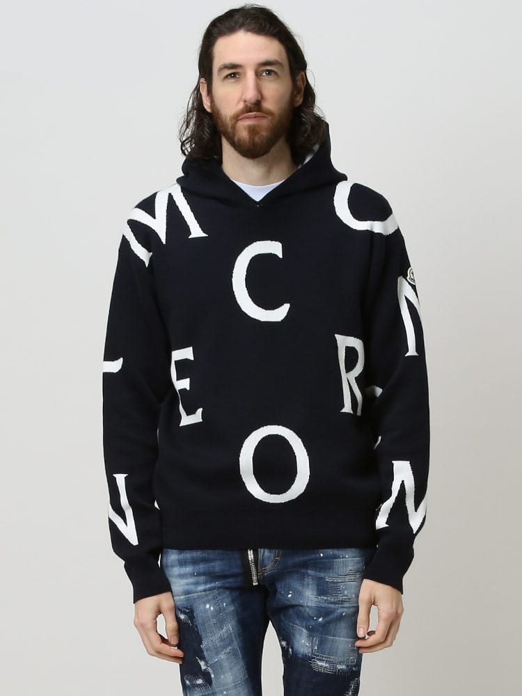 MONCLER (モンクレール) ロゴ ニット プルオーバー パーカー MC9C00012M1640 メンズ スウェット
