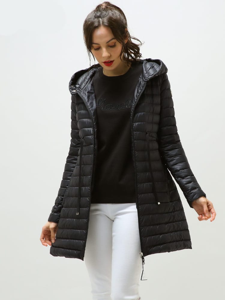 MONCLER (モンクレール) フード フルジップ ロング ダウンジャケット 