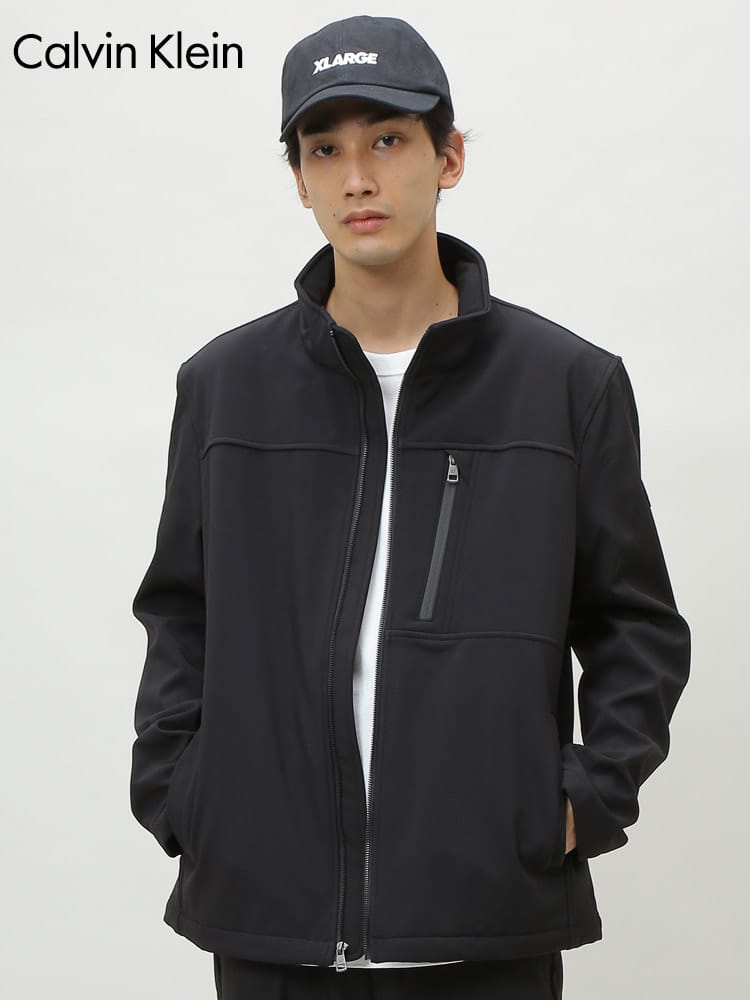 Calvin Klein (カルバンクライン) 裏フリース ストレッチ スタンド フルジップ ジャケット