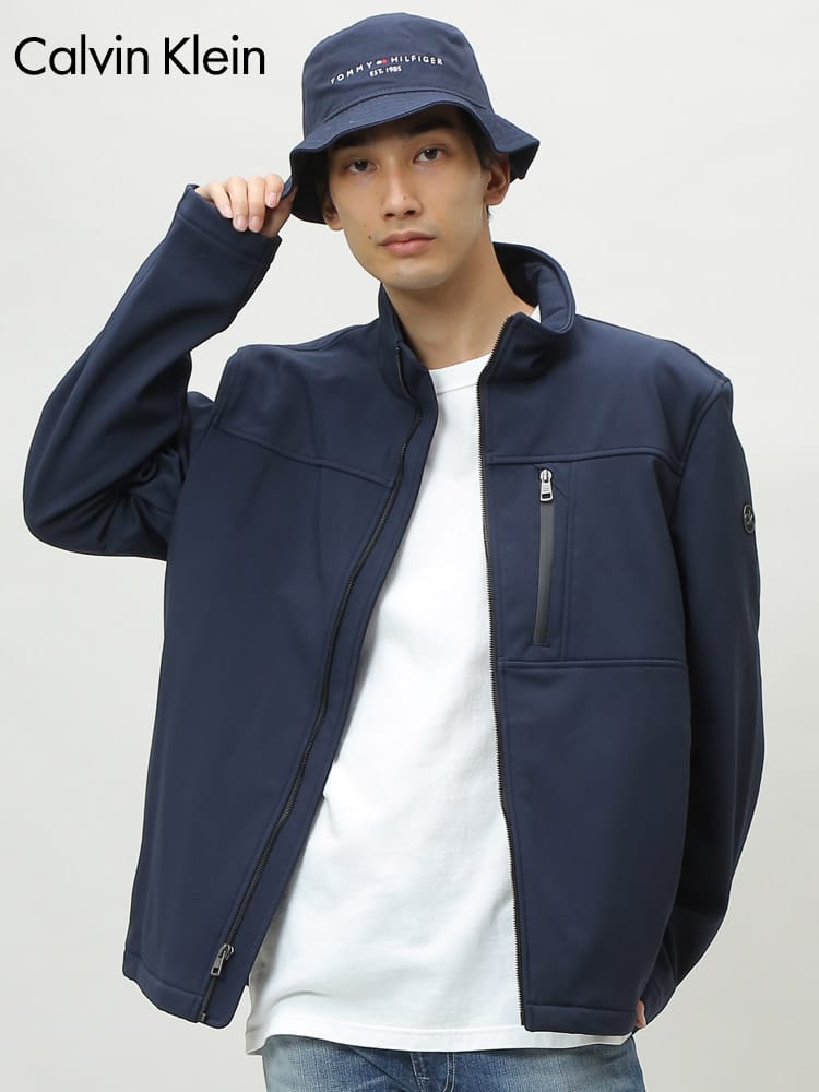 Calvin Klein (カルバンクライン) 裏フリース ストレッチ スタンド フルジップ ジャケット